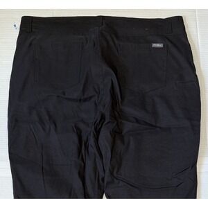 EDDIE BAUER TECH PANTS - Men's Black Fleece Lined Nylon Stretch Pants-Size 40x30